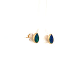 14K Yellow Gold Pear-Shape Opal Stud Earrings