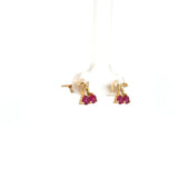 14K Yellow Gold Cherry Stud Earrings (Ruby)