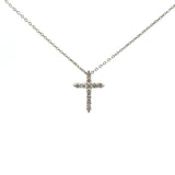 14K White Gold Diamond Cross Pendant