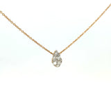 14K Yellow Gold Pear-Shaped Diamond Pendant Necklace