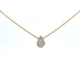 14K Yellow Gold Pear-Shaped Diamond Pendant Necklace