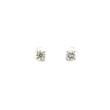 14K White Gold Round Brilliant Diamond Stud Earrings