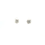 14K White Gold Round Brilliant Diamond Stud Earrings
