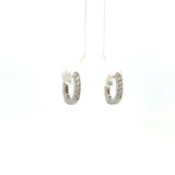14K White Gold Diamond Huggie Earrings