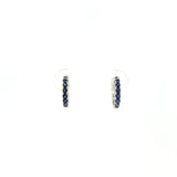 14K White Gold Sapphire & Diamond Reversible Huggie Hoop Earrings