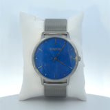 Mason Silver Mesh Watch – Blue Dial