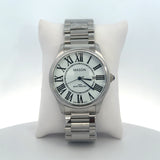 Mason Classic Stainless Steel Watch – White Dial with Roman Numerals
