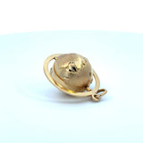 Vintage 18K Yellow Gold Rotating Globe Pendant