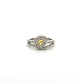 Vintage 14K Yellow Diamond Halo Ring