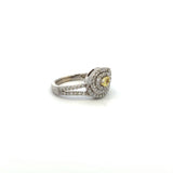 Vintage 14K Yellow Diamond Halo Ring