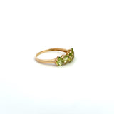 14K Yellow Gold Peridot Five-Stone Band Ring