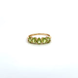 14K Yellow Gold Peridot Five-Stone Band Ring