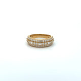 14K Yellow Gold Triple-Row Diamond Band