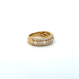 14K Yellow Gold Triple-Row Diamond Band