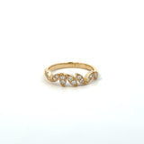 14K Yellow Gold Diamond Leaf Band