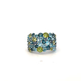 14K White Gold Multi-Gemstone Statement Ring