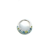 14K White Gold Multi-Gemstone Statement Ring