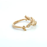14K Yellow Gold Diamond Tulip Vine Ring