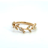 14K Yellow Gold Diamond Tulip Vine Ring