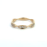 14K Yellow Gold Diamond Curved Band