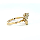 14K Yellow Gold Diamond Bee Ring
