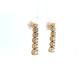 14K Yellow Gold Graduated Diamond Drop Earrings