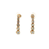 14K Yellow Gold Graduated Diamond Drop Earrings