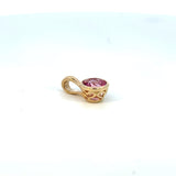14K Yellow Gold Bezel set Pink Topaz Pendant Necklace