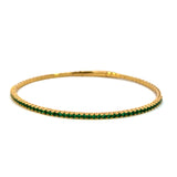 Gold Vermeil Sterling Silver | May Birthstone Flexi Tennis Bracelet | Emerald