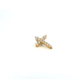 14K Yellow Gold Diamond Cross Pendant