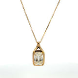 14K Yellow Gold Elongated Cushion-Cut Diamond Pendant