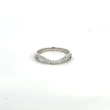 14K White Gold Double Row Diamond Contour Band
