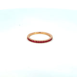 18K Rose Gold Ruby Half Eternity Band