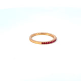 18K Rose Gold Ruby Half Eternity Band