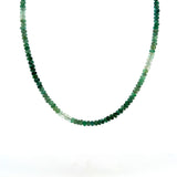 Emerald Bead Necklace with 14K Yellow Gold Clasp