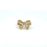 14K Yellow Gold Diamond Ribbon Bow Ring