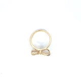 14K Yellow Gold Diamond Ribbon Bow Ring