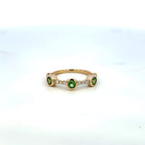 14K Yellow Gold Tsavorite & Diamond Ring