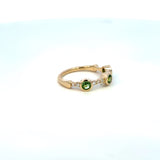 14K Yellow Gold Tsavorite & Diamond Ring