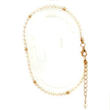 18K Yellow Gold Pearl & Gold Bead Bracelet