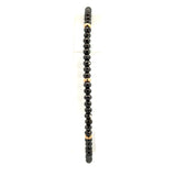 18K Yellow Gold Black Diamond & Gold Bead Bracelet