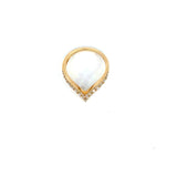 18K Yellow Gold Diamond Double Row V-Shape Contour Band