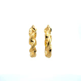 Gold Plated Sterling Silver Twisted Large Hoop Earrings