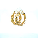 Gold Plated Sterling Silver Twisted Large Hoop Earrings