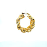 Gold Plated Sterling Silver Twisted Large Hoop Earrings