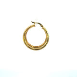 Gold Plated Sterling Silver Bamboo Medium Hoop Earrings