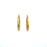 Gold Plated Sterling Silver Bamboo Medium Hoop Earrings