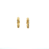 Gold Plated Sterling Silver Cubic Zirconia Bamboo Small Hoop Earrings