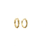 Gold Plated Sterling Silver Cubic Zirconia Bamboo Small Hoop Earrings