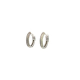 Sterling Silver Cubic Zirconia Small Hoop Earrings